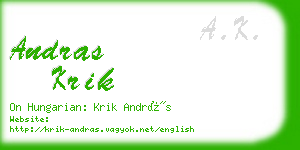 andras krik business card